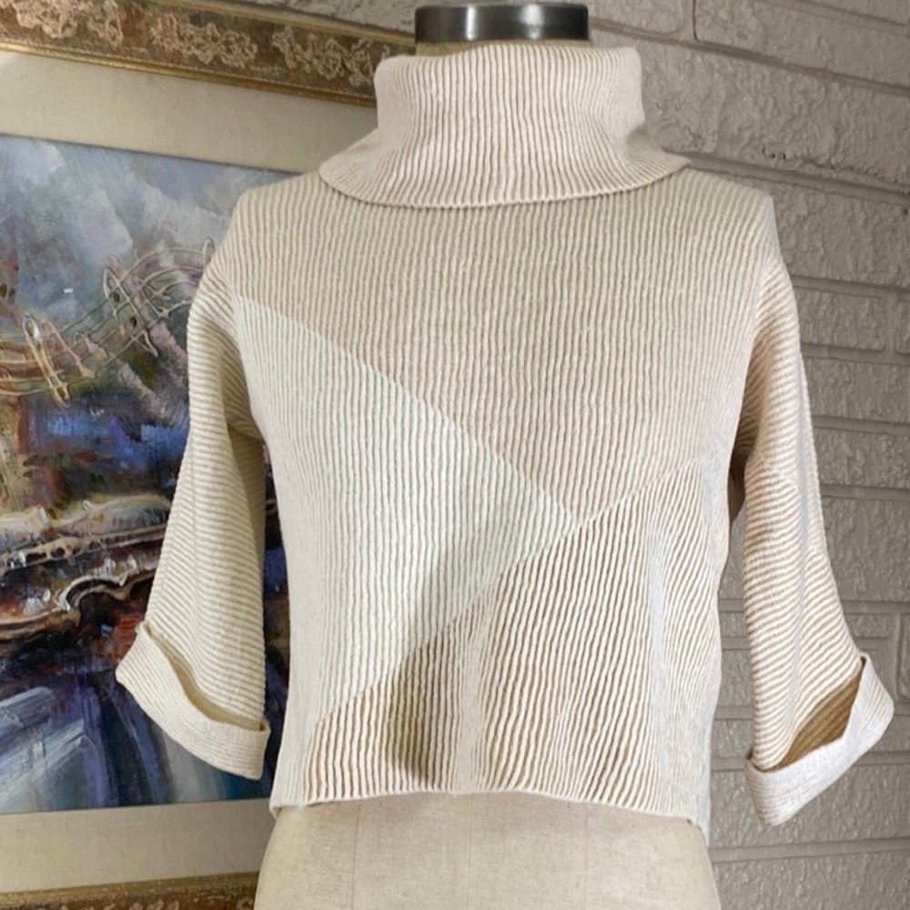 🌹Chico’s Slough Crop Turtleneck Sweater